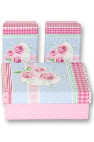 Geschenkbox-Set Rosen rosa 3tlg. solange Vorrat!